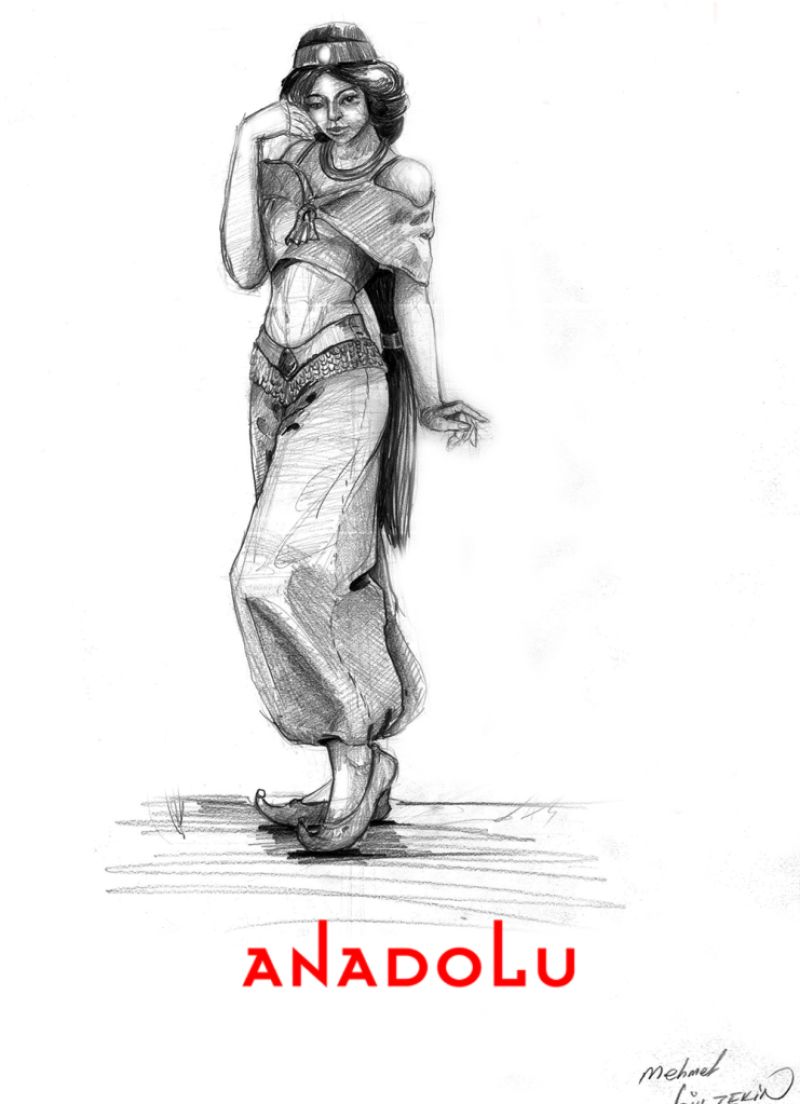 İmgesel Karakalem Kadın Çizimi