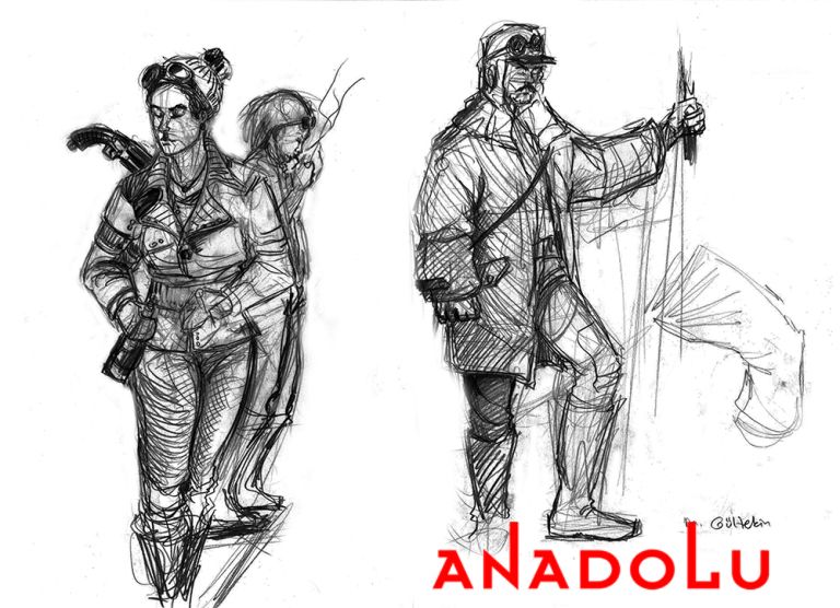 İmgesel Karakalem Av Yapanlar