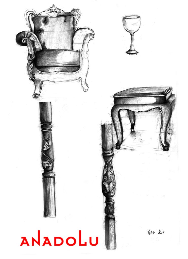 Karakalem Mobilya Tasarımı Çizim Örnekleri