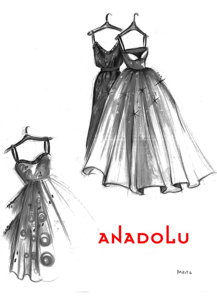 Karakalem Elbise Model Çalışmaları