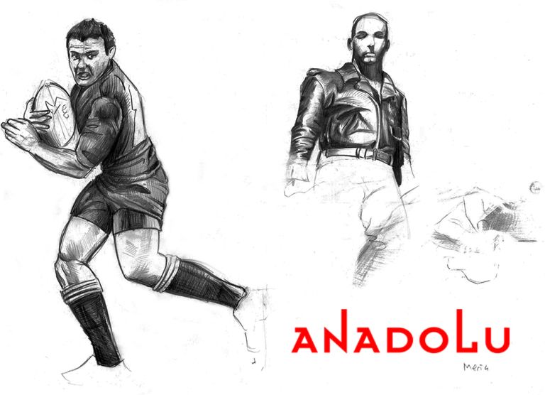 Karakalem Bez-bol Oynayan Sporcular