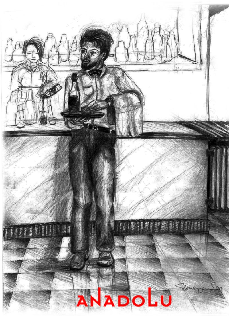 Karakalem Garson Çizim Örneği